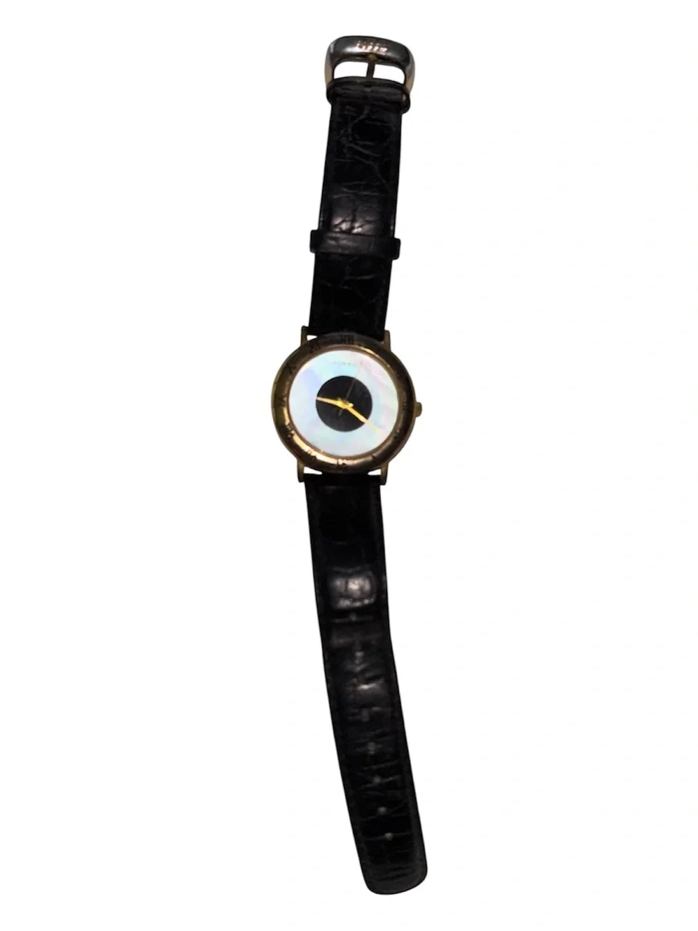 1992 Rare Vintage Fossil women’s Watch Mother of Pearl w/alligator Strap SC5493